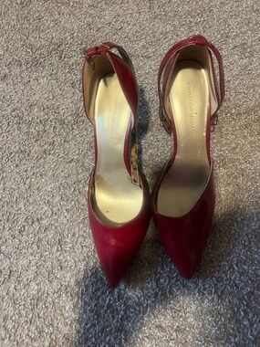 Christian Siriano Patent Red Pointed Slingback Pumps